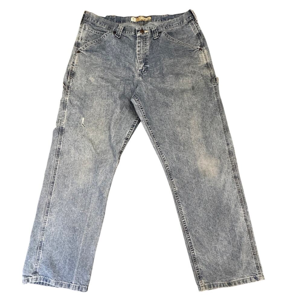 Vintage Y2K Lee Dungarees Carpenter Jeans 36x30 Light Wash Skater Baggy Workwear